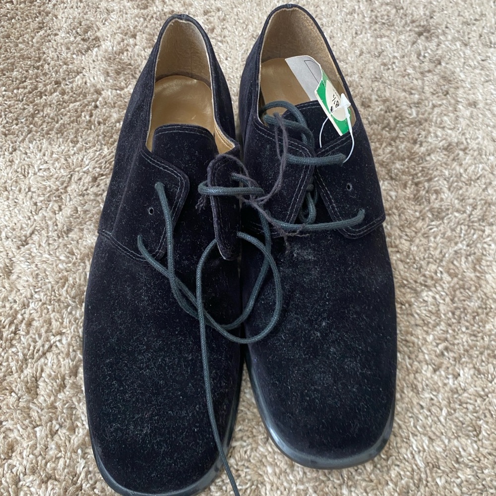 Expressions Black Suede Oxfords